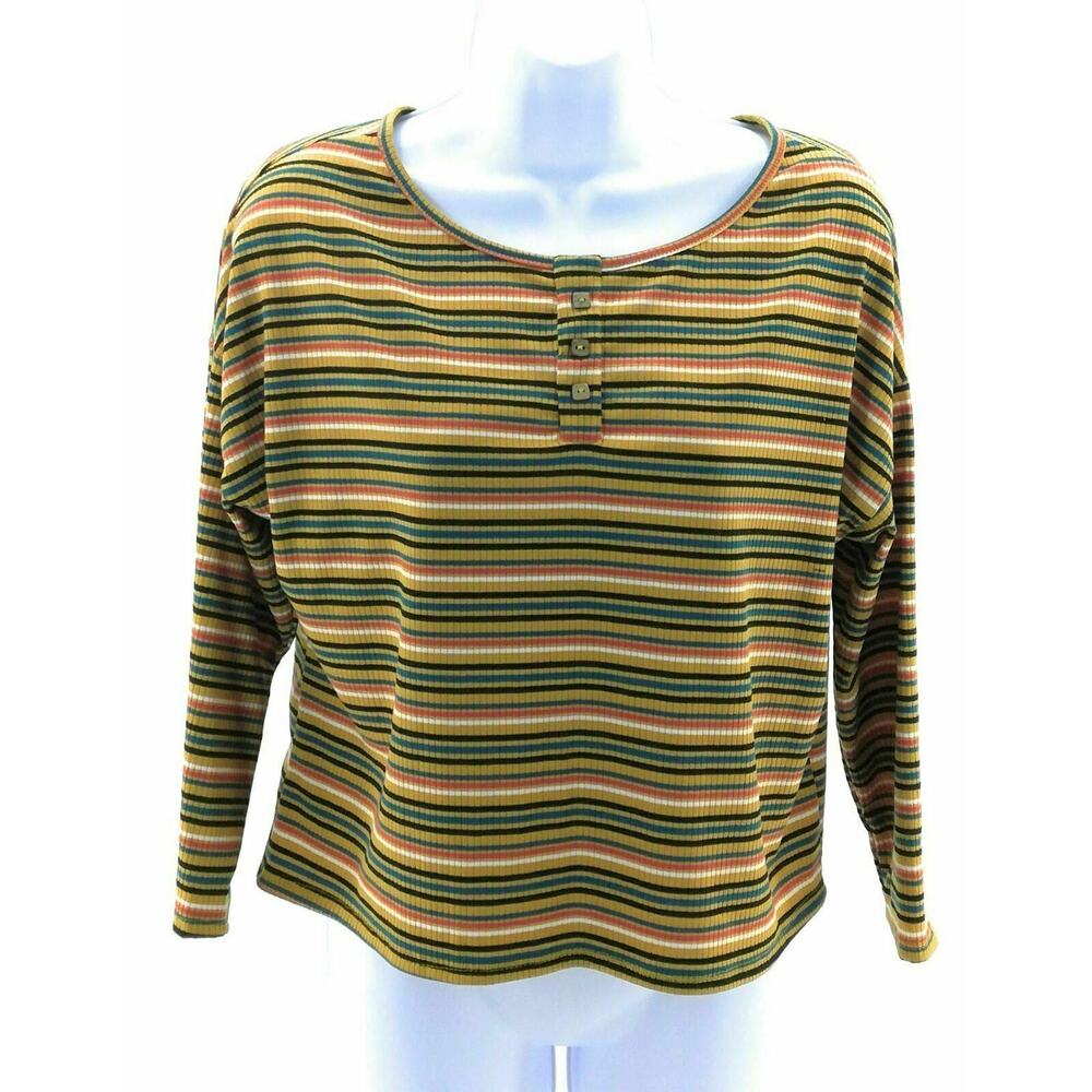 Try ThisMulticolor Stried Long Sleeve Top Size Medium